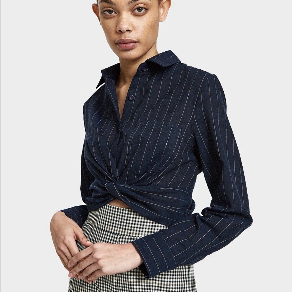 Need Supply FARROW striped cropped shirt